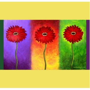 Photo Sculpture Peinture rouge de fleur de marguerite - multi