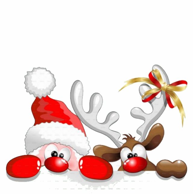 Photo Sculpture Père Noël y su reno (Devant)