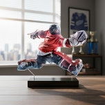 Photo Sculpture Personnalisé Joueur de hockey Acrylique photo Stat<br><div class="desc">Afficher l'action | Transformez vos souvenirs de hockey en souvenir captivant grâce à notre statuette en acrylique personnalisée. Parfait pour les joueurs, les parents et les fans, ce produit unique met en valeur l'énergie dynamique de votre joueur préféré. Il suffit de retirer l'arrière - plan de la photo choisie en...</div>