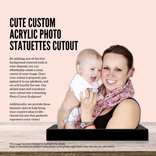 Photo Sculpture Photo Acrylique personnalisée Cute Statuettes Coup (Cute Custom Acrylic Photo Statuettes Cutout)