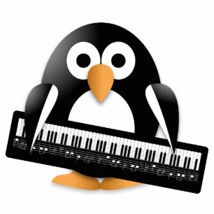 Photo Sculpture Pingouin avec le clavier de piano