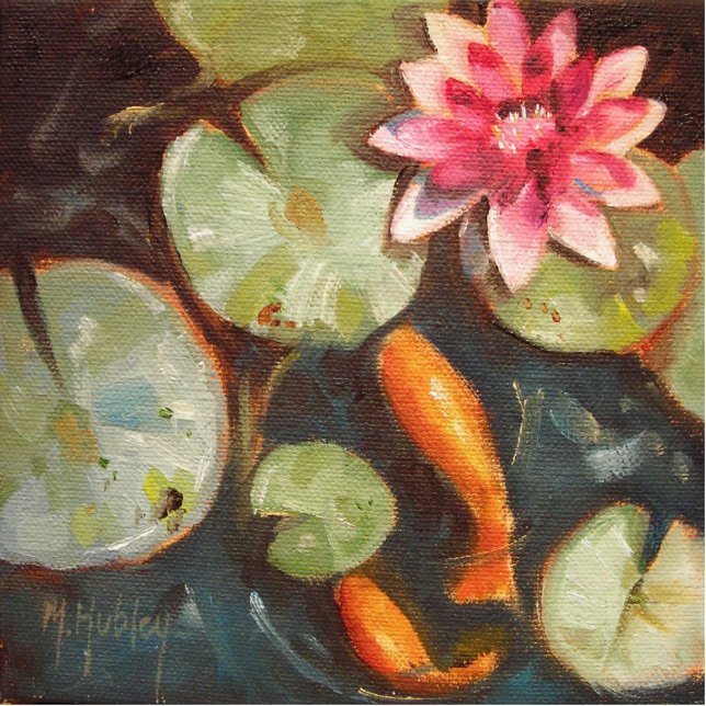 Photo Sculpture Poisson D'Or Koi Pond Water Lys (Devant)