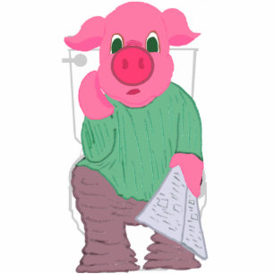 Photo Sculpture Porc sur la sculpture en photo de toilette