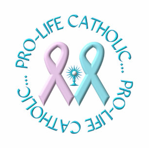 Photo Sculpture Pro-Life Catholique avec Monstrance & Rubans Rose/