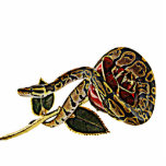 Photo Sculpture Python de sculpture en photo de serpent<br><div class="desc">Un serpent de python de boule s'est courbé autour d'un rouge et d'une sculpture rose en photo d'or pour la collection de beauté du serpent lovers.dangerous. idée de cadeau.</div>