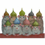 Photo Sculpture Rats dans la sculpture en casquettes de dôme<br><div class="desc">" Le groupe de casquette d'architecture" est mon dessin en pastel original et comporte des rats dans des casquettes basés sur les dômes de la cathédrale de St Basil,  un des plus jolis bâtiments au monde.</div>