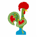Photo Sculpture Rooster portugais de la chance en vert<br><div class="desc">Les Portugais de la région de Barcelos ont moulé des animaux en argile, en particulier des coqs, depuis l'Antiquité. Mais entre 1940 et 1960, le coq Barcelos est devenu un symbole du tourisme portugais. Après 1960, il commence à être associé à la légende du pèlerin sauvé de la potence. Le...</div>