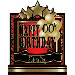 Photo Sculpture Rouge et or Abstrait Joyeux 00e anniversaire