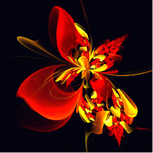 Photo Sculpture Rouge Jaune Floral Moderne Résumé Modèle Art #10