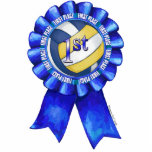 Photo Sculpture Rubans de volleyball 1er<br><div class="desc">1st Place Volleyball Blue Ribbon t-shirts, cadeaux et accessoires créés par ITD Sports Center! présentent notre art original d'un ruban bleu première place avec un volleyball jaune, bleu et blanc peint au milieu et le mot, 1er, en lettres bleu brillant à l'intérieur avec un cercle de mots blancs, premier lieu,...</div>