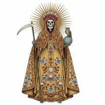 Sainte Muerte Saint Sainte Mort Statue 2D Cloak Or