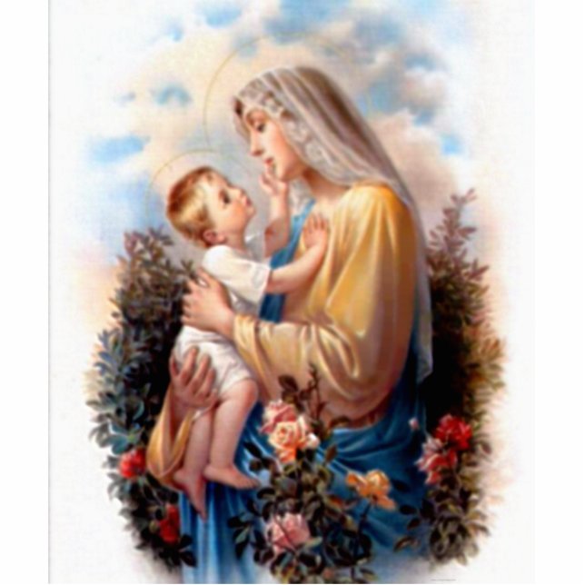 Photo Sculpture Sainte Vierge Marie et Enfant Jésus (Devant)