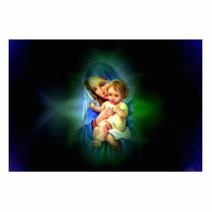 Photo Sculpture Sainte Vierge Marie et Enfant Jésus