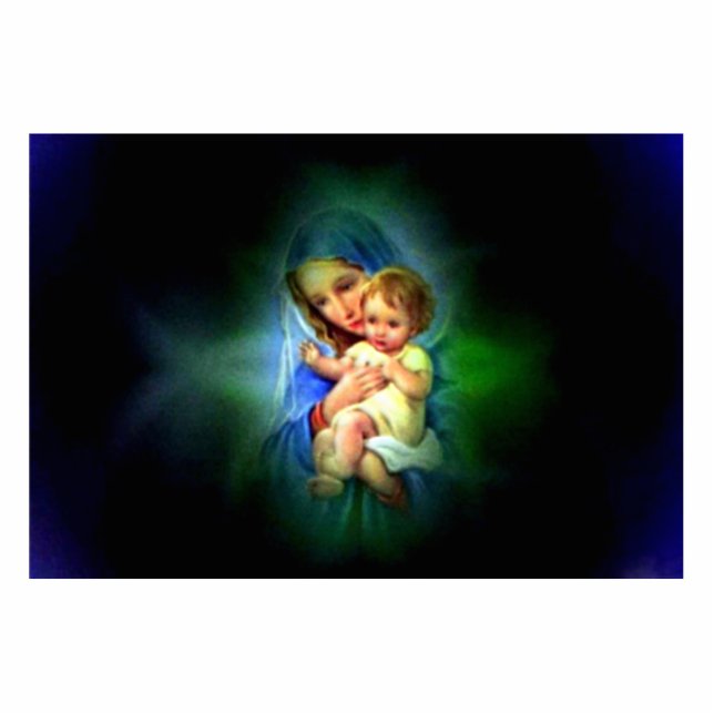 Photo Sculpture Sainte Vierge Marie et Enfant Jésus (Devant)