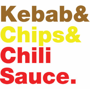 Photo Sculpture Sauce Kebab & Chips & Chili.