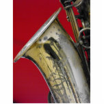 Photo Sculpture Saxophone<br><div class="desc">Saxophone sur arrière - plan rouge.</div>