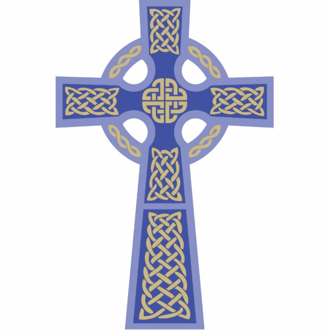 Photo Sculpture Sculpture bleue en photo de croix celtique (Devant)