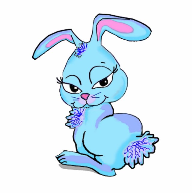 Photo Sculpture Sculpture bleue en photo de lapin (Devant)