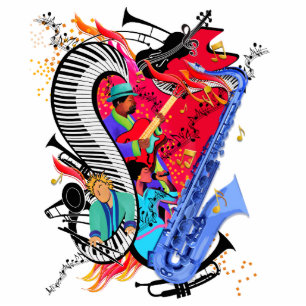 Photo Sculpture Sculpture colorée en musique de jazz d'amour d'I