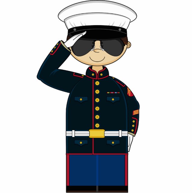 Photo Sculpture sculpture de salutation en US Marine Corp NCO (Devant)