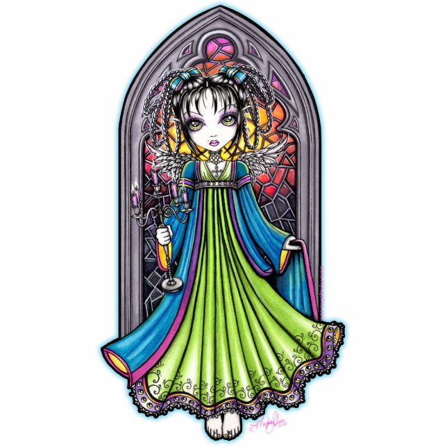 Photo Sculpture Sculpture en photo d'ange en verre souillé de (Devant)