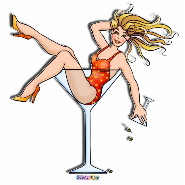 Photo Sculpture Sculpture en photo - fille en verre de Martini, (Devant)