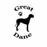 Photo Sculpture sculpture en silhouette de pawprint de chien de<br><div class="desc">beau chien de great dane avec la sculpture en silhouette de pawprint</div>