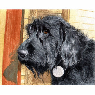 Photo Sculpture Sculpture noire en Labradoodle #1