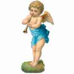 Photo Sculpture Sculpture photo Cherub vintage<br><div class="desc">Chérubin victorien doux jouant de la corne sur la sculpture photo.</div>