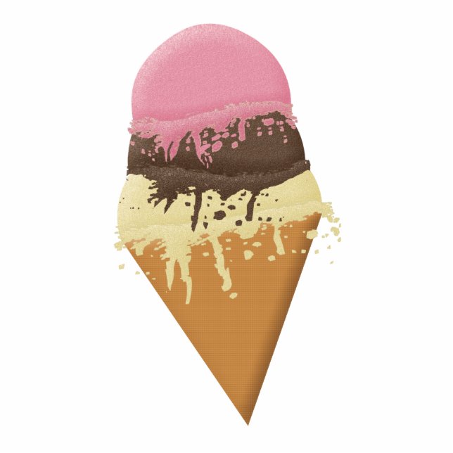 Photo Sculpture Sculpture photo de cône de crème glacée triple-éco (Devant)