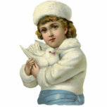 Photo Sculpture Sculpture photo enfant vintage<br><div class="desc">Un enfant victorien doux tenant la sculpture de la colombe.</div>