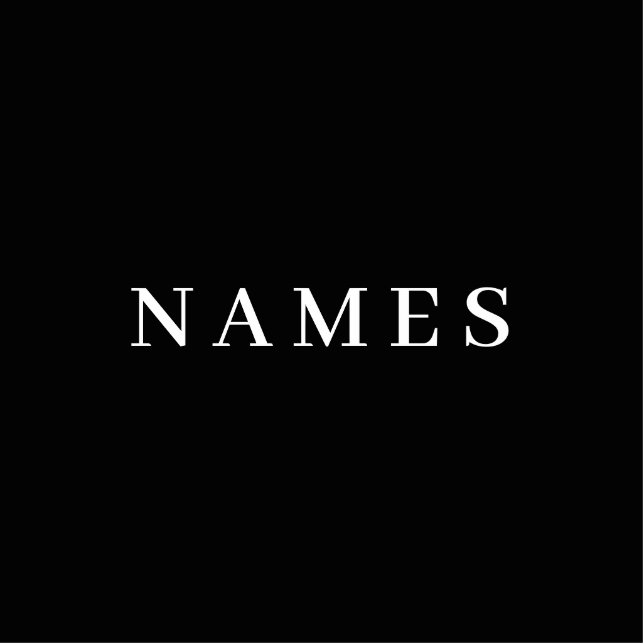 Photo Sculpture Simple Black Custom Ajouter Votre Nom Élégant (Devant)