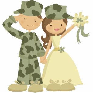 Photo Sculpture Soldat et mariée Mariage Cake Topper