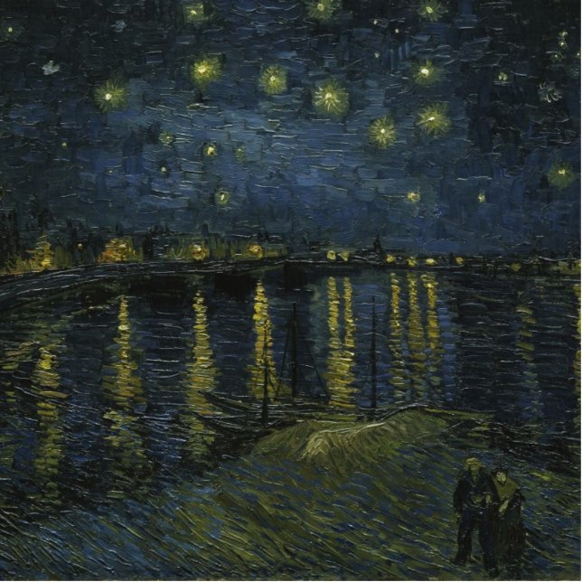Photo Sculpture Starry Night Over the Rhone par Van Gogh (Devant)