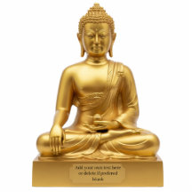 Statue de Bouddha en or faisant le Mudra Bhumispar