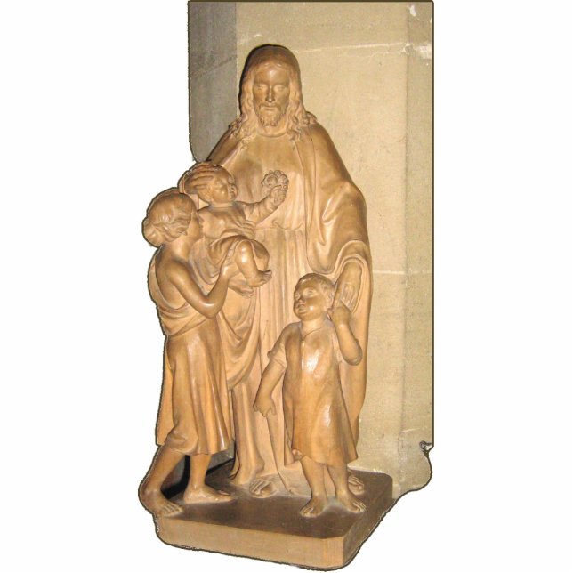Photo Sculpture Statue de Jésus avec des enfants (Devant)