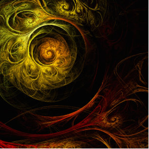 Photo Sculpture Sunrise Floral Red Abstrait Art