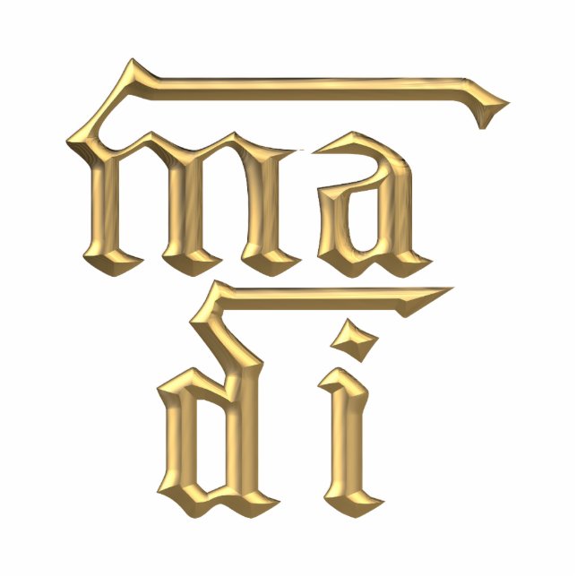 Photo Sculpture Symbole "3-D" d'or de la Mère de Dieu (Ma Di) (Devant)