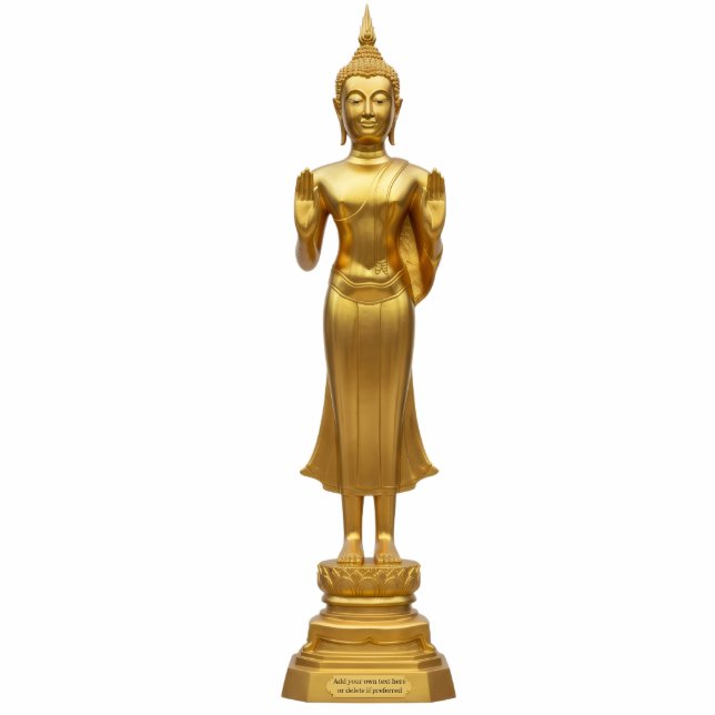 Photo Sculpture Thai Standing Gold Buddha Statue 2D statuette (Devant)