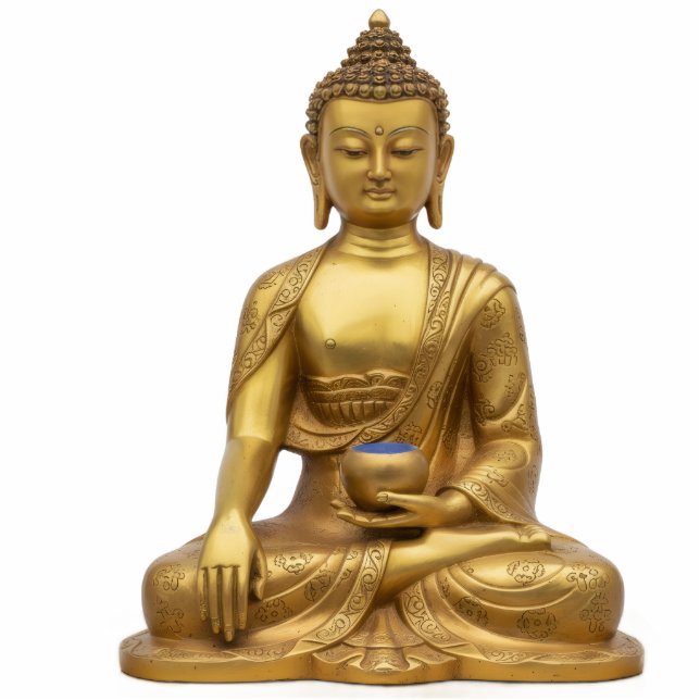 Photo Sculpture Tibetan Gold Medicine Buddha 2D Statue (Devant)