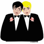 Photo Sculpture Topp de gâteau Mariage gay<br><div class="desc">Gay Mariage Cake Toppers pour deux mariés se marier. Des toppers à gâteau gay pour célébrer leur mariage gay et leur mariage à la réception de mariage.</div>