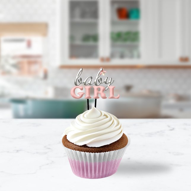 Photo Sculpture Typographie de la petite fille ou topper de gâteau (Créateur téléchargé)
