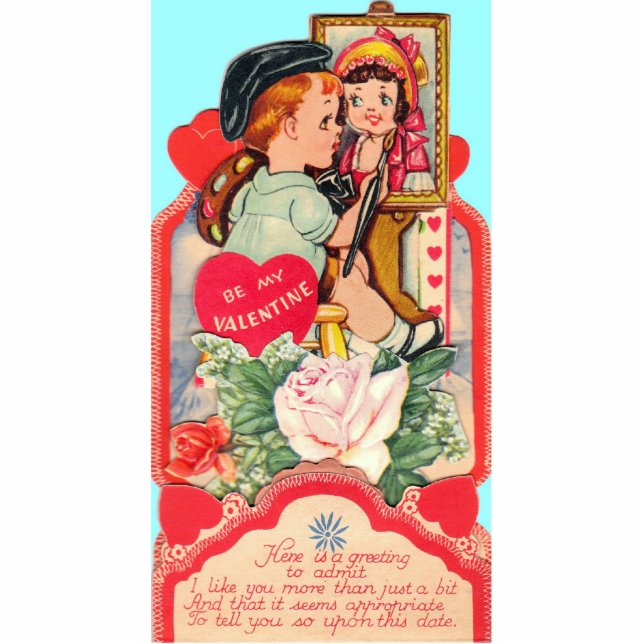 PHOTO SCULPTURE VALENTINES HAUT DOLL ART - VALENTINES DAY (Devant)