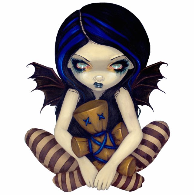 Photo Sculpture Vaudou dans la sculpture féerique gothique bleue (Devant)