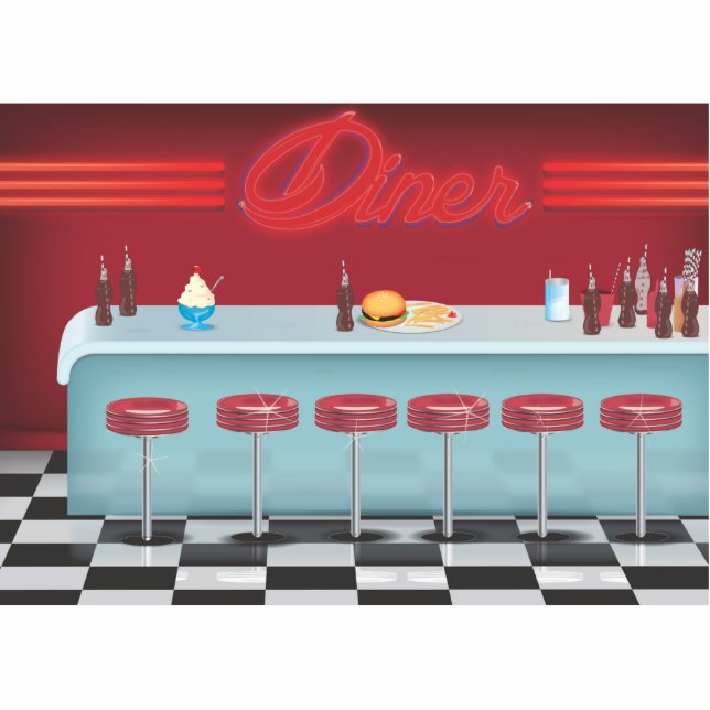 Photo Sculpture Vintage All American Diner (Devant)