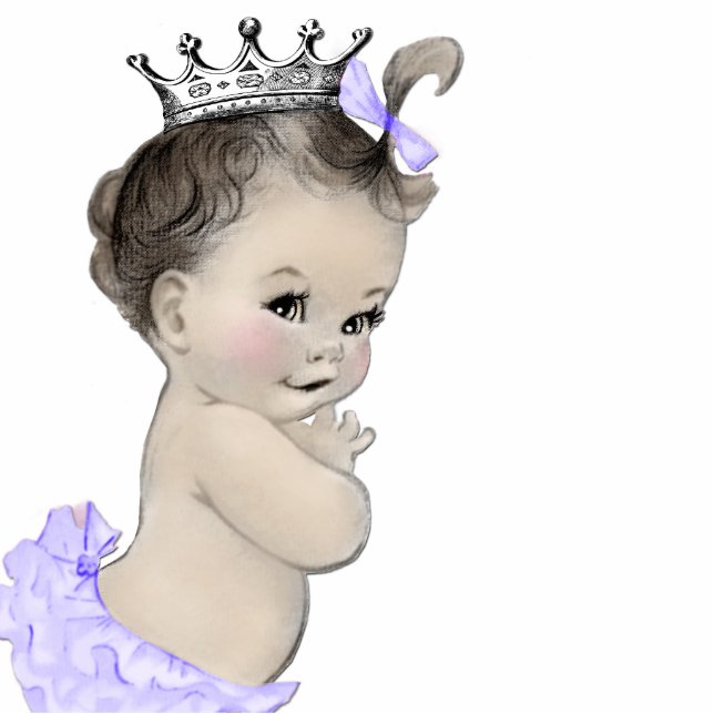 Photo Sculpture Vintage Purple Princess Baby Girl Douche (Devant)