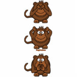 Photo Sculpture Voyez pour entendre pour ne parler aucun singe de<br><div class="desc">Ces singes affectueux d'amusement ne voient,  entendent,  ou parlent aucun mal.</div>