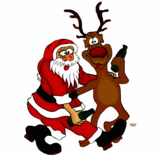 Photo Sculpture Weihnachtsmann mit Elch