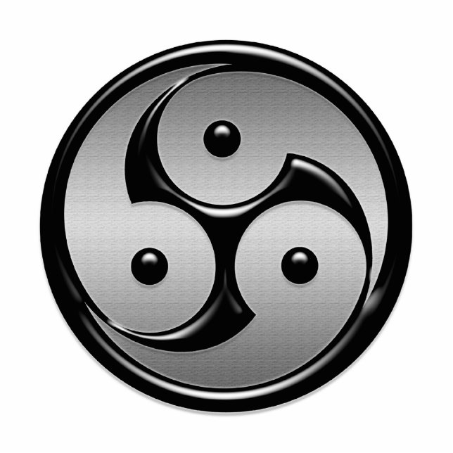 Photo Sculpture Yin triple Yang - métal et noir brillant (Devant)