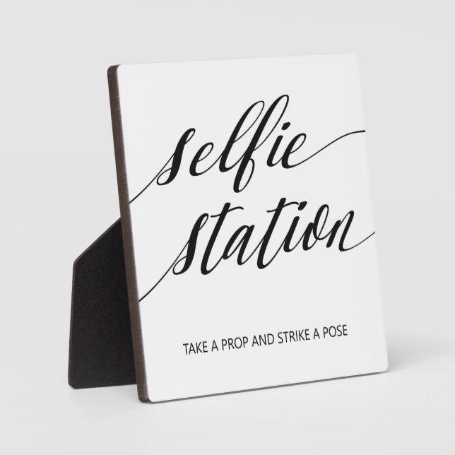 Photo Selfie Station sign Tabletop Plaque with Easel (Recto)